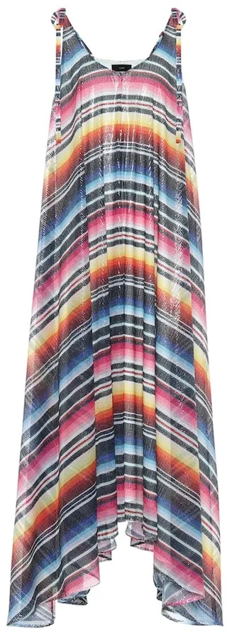 Sarape sequined striped maxi dress