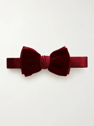 Pre-Tied Velvet and Silk Bow Tie