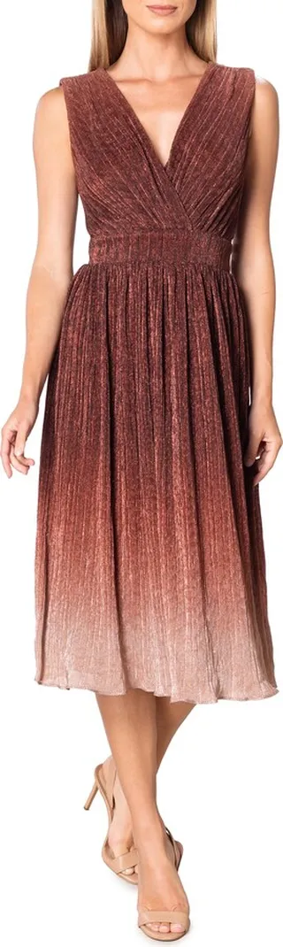 Ellery Shimmer Ombré Midi Cocktail Dress