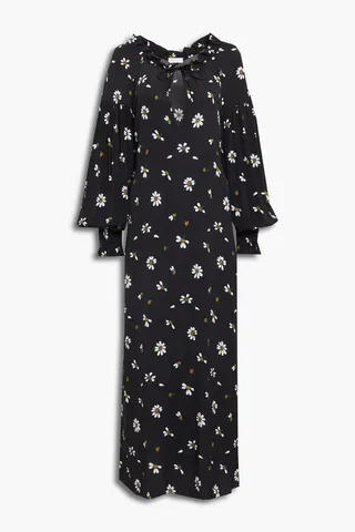 Floral-print crepe maxi dress