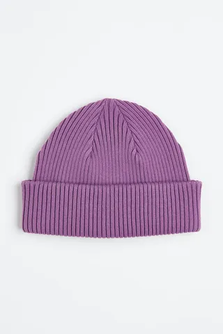 Rib-knit Cotton Beanie