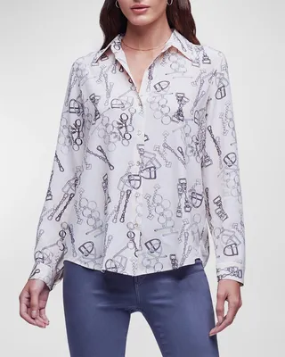 Nina Button-Front Blouse
