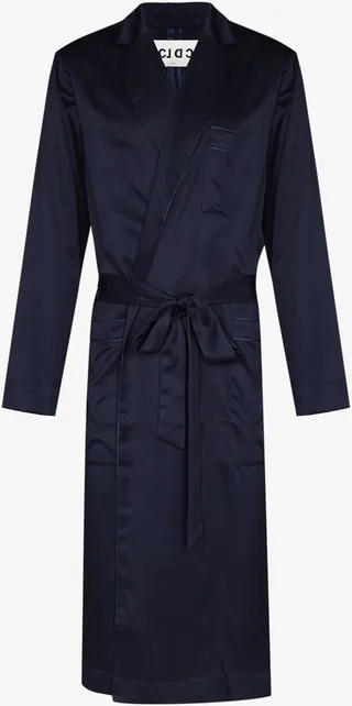 Navy Home Robe Long Dressing Gown