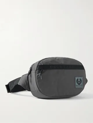 Logo-Appliquéd Webbing-Trimmed Ripple Shell Belt Bag