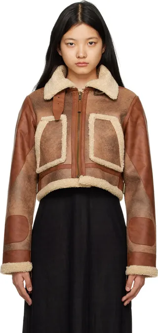 Simon Miller Brown Mini Jetz Faux-Shearling Coat