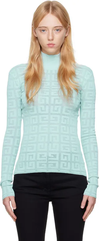 Givenchy Blue Monogram Turtleneck