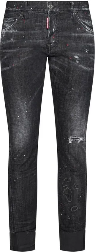 Dsquared2 Distressed Paint Splatter Detailed Skinny Jeans