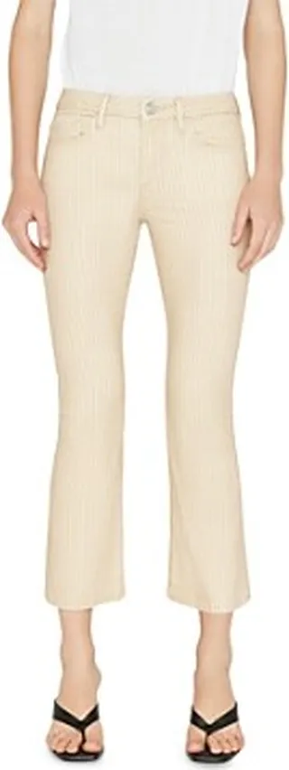 Frame Le Crop Mini Mid Rise Bootcut Jeans in Sand Multi