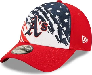 Men's New Era Red Oakland Athletics 2022 4th of July 9FORTY Snapback Adjustable Hat