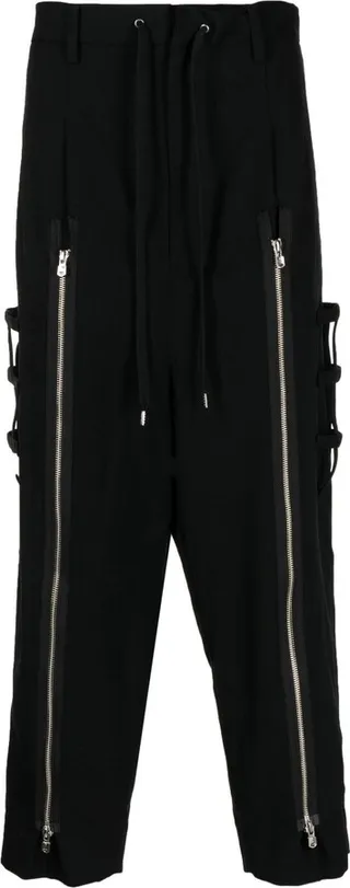 Drawstring Straight-Leg Trousers