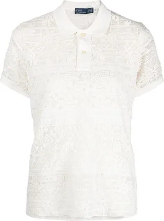 Perforated-Detail Short-Sleeved Polo Shirt
