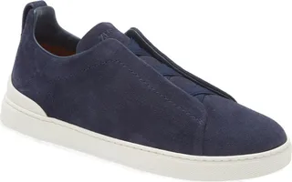 Triple Stitch Suede Slip-On Sneaker
