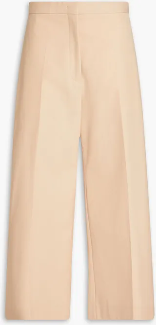 Cropped cotton wide-leg pants