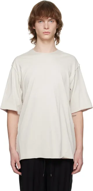 ATTACHMENT Off-White Raw Edge T-Shirt