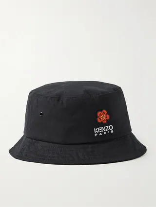 Appliquéd Logo-Embroidered Cotton-Canvas Bucket Hat
