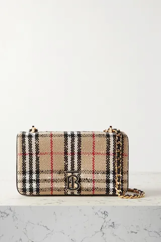 Burberry - Vintage Check Cotton-blend Bouclé Tweed Shoulder Bag - Neutrals