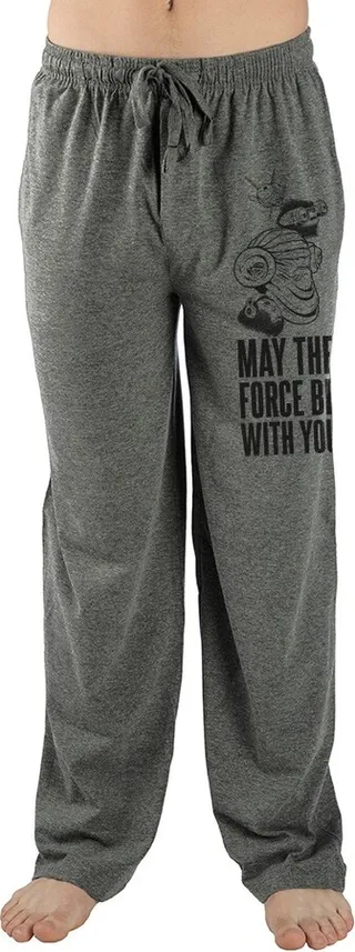 Mens Grey May The Force Be With You Star Wars Sleep Pajama Pants-XX-Large