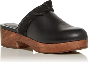 Clarita Womens Leather Platforms Clogs