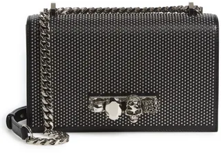 Jeweled Studded Leather Crossbody Bag