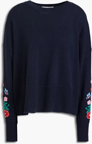 Embroidered cashmere sweater