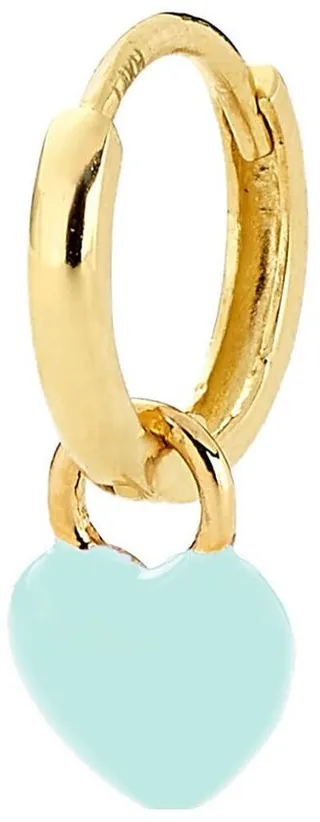 Mint Tiny Enamel Heart Yellow Gold Charm