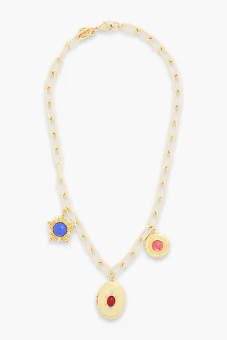 24-Karat Gold-Plated Stone Necklace