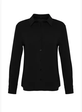 Black Pearl Button Regular Fit Matte Woven Shirt TWOSS24GO00048
