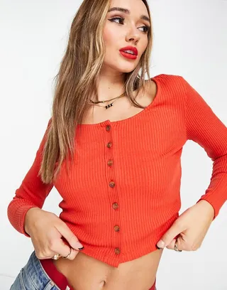Levi's long sleeve top in red