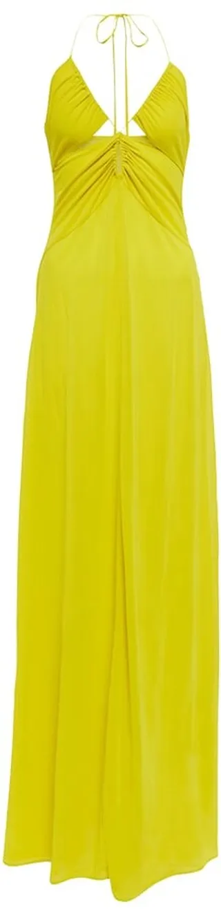 Halterneck cutout jersey maxi dress
