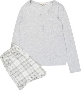 Etta Cotton-Blend Henley Pajama Set