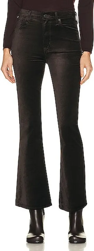 Citizens of Humanity Lilah Velvet High Rise Bootcut in Brown
