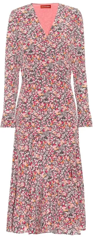 Martha floral silk midi dress