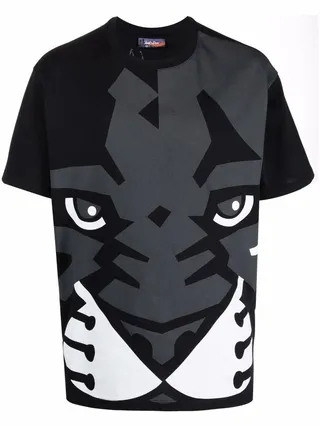 tiger-print cotton T-shirt