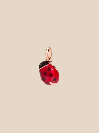 Mini Ladybug Dodo charm in 9 kt rose gold and enamel