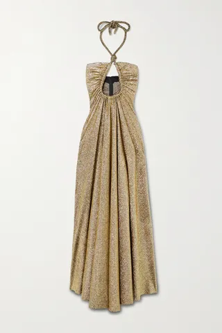 Proenza Schouler - Cutout Stretch-lamé Halterneck Gown - Gold