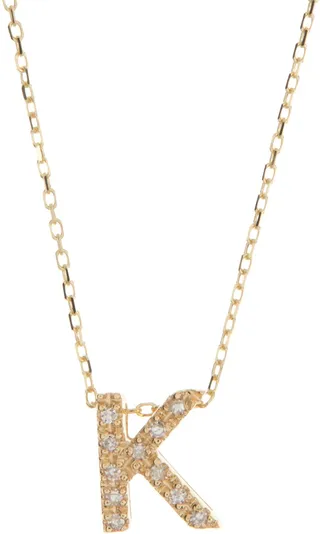 14K Gold & Diamond Initial Pendant Necklace - 0.4 ctw