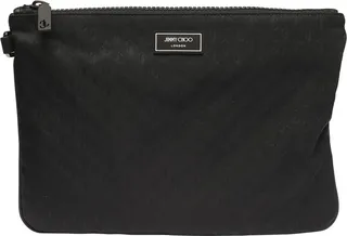 Jimmy Choo Derek Logo Patch Zipped Clutch Bag