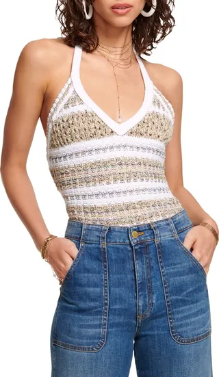 Alina Stripe Halter Sweater