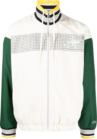 Striped-Edge Bomber Jacket