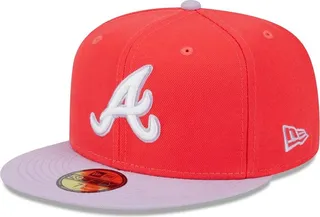 Men's New Era Red and Lavender Atlanta Braves Spring Color Two-Tone 59FIFTY Fitted Hat