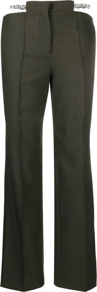 Seam-Detail Straight Trousers