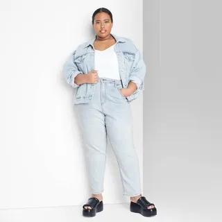 Women's Super-High Rise Tapered Jeans - Wild Fable™ Light Wash 24