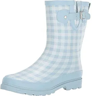 Western Chief Waterproof Mid Rain Boot Grunge Gingham 8 M