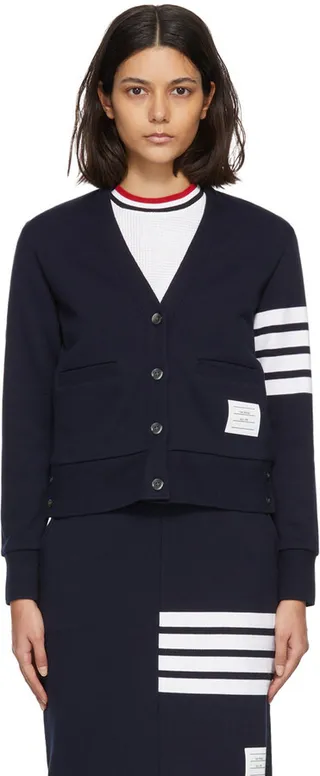 Thom Browne Navy 4-Bar Cardigan