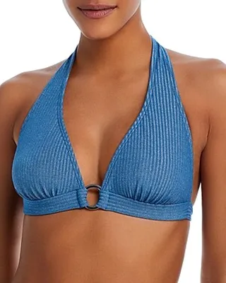 Shoshanna Ring Front Halter Bikini Top