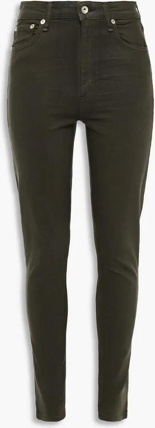 Nina coated high-rise skinny jeans