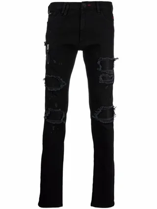 Distressed Biker Jeans