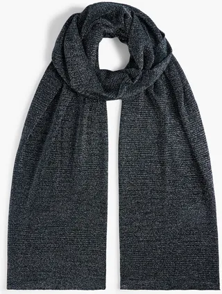 Metallic crochet-knit scarf