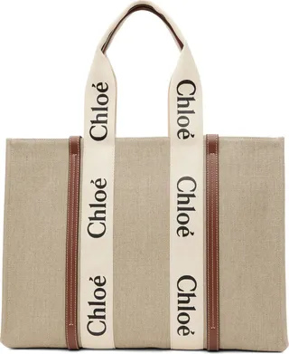 Chloé Beige & Brown Large Woody Tote