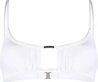 France cut-out ruched bikini top